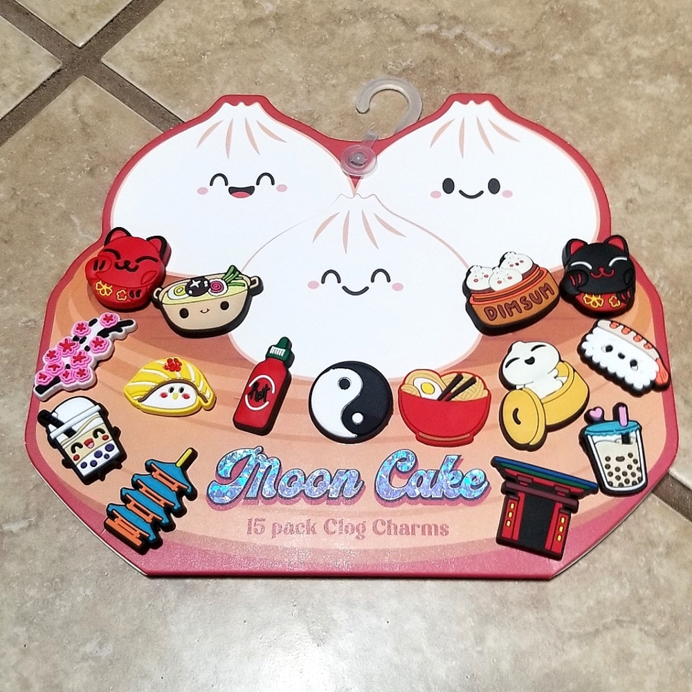 Moon Cake 15pc Asian Motif Clog Charms